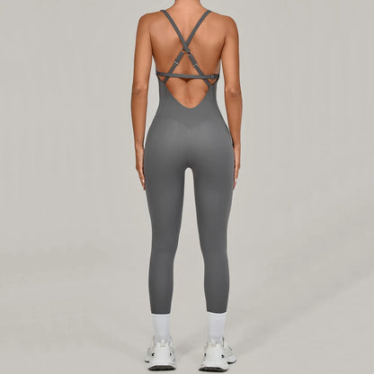 Adjustable Back Fitnes Women Bodysuits Corset Yoga Set Push up Gym One Piece Jumpsuit Workout Jumpsuit Female Active Wear XP274